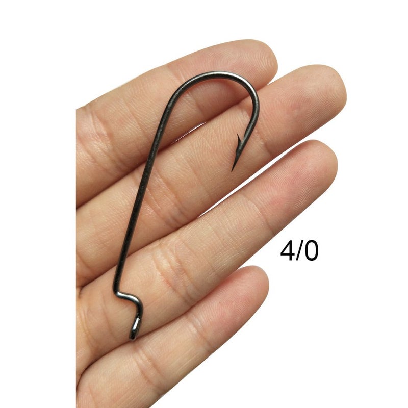 Laxygo 30pcs/Pack Offset Fishing Hooks Worm Hooks Black/Red High Carbon Steel Senko Bait Fishing Hooks 4/0 3/0 2/0 1/0 1# - Image 4